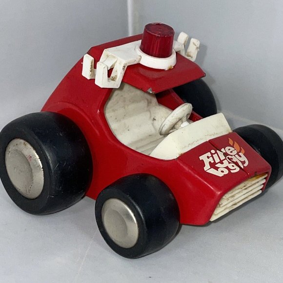 Vintage Buddy L Red And White Fire Buggy Toy Push Along Metal Car - Picture 2 of 11